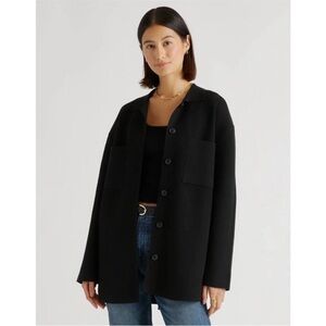 QUINCE Eco-Knit Milano Stitch Shirt Jacket Oversized Shacket